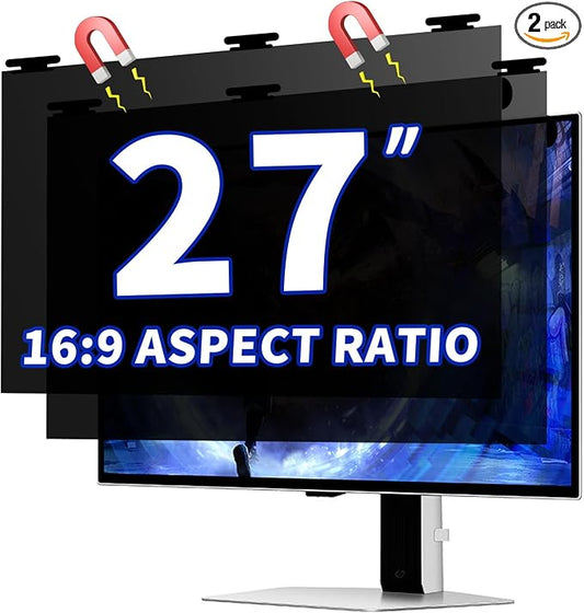 Magnetic Privacy Screen for 27 Inch Monitor – Removable Anti-Glare Blue Light by Phimoos