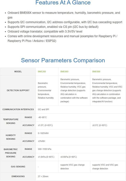 BME680 Environmental Sensor for Raspberry Pi/Raspberry Pi Pico/Arduino/ESP32 - Image 7