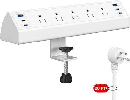 Desk Clamp Power Strip USB C, Under Desk Mount Power Station, 20W Fast Charging - Image 8