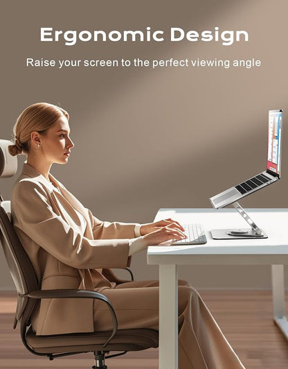Laptop Stand for Desk 360° Flexible Rotating, Ergonomic Adjustable Laptop Riser - Image 3