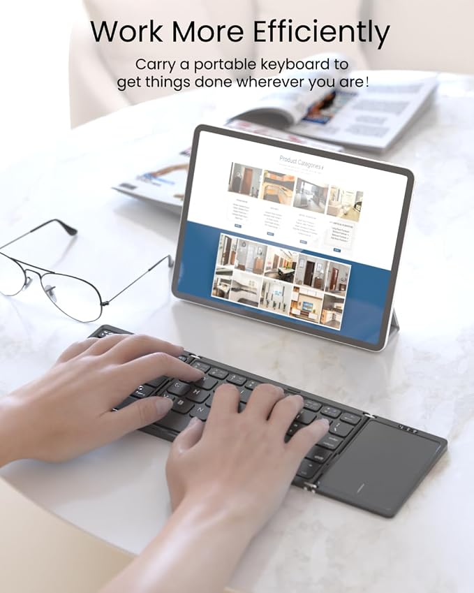 Foldable Bluetooth Keyboard, Folding Portable Wireless Keyboard - Image 4