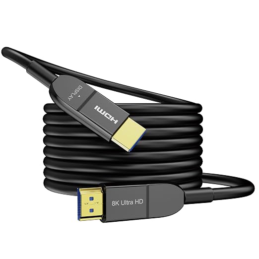 8K Fiber Optic HDMI Cable 50FT, Long Active HDMI 2.1 Cable 48Gbps Ultra High by Anehmeta