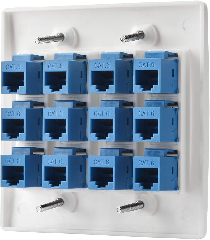 Cat6 Keystone Ethernet Wall Plate Female to Female - Image 2