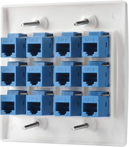 Cat6 Keystone Ethernet Wall Plate Female to Female - Image 2