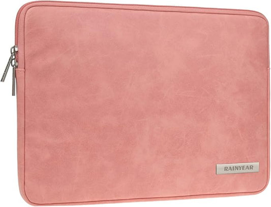 RAINYEAR 16 Inch Laptop Sleeve PU Suede Leather Case Protective Padded Zipper by RAINYEARmakelifeeasier