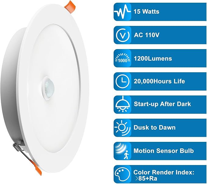 Motion Sensor Light Bulb, 5 in. & 6 in. LED Can Lights Retrofit Motion Sensor - Image 4
