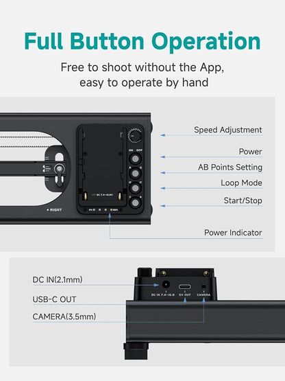 Accsoon Toprig Video Slider, Support APP-Video Mode/Time-Lapse/Loop Mode - Image 4