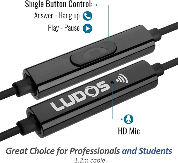 LUDOS OMNITONE Wired Earbuds in-Ear Headphones, 5 Years Warranty, Earphones - Image 3