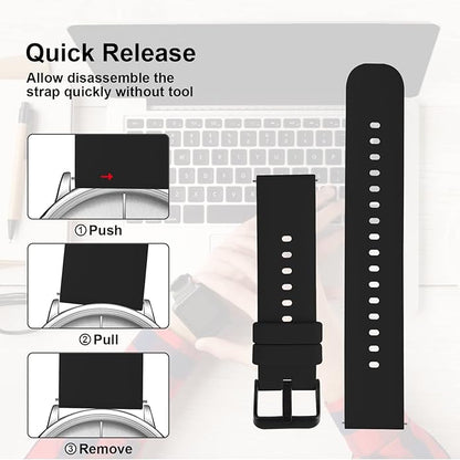 TIESOME Silicone Watch Bands, Quick Release Waterproof Soft Rubber Replacement - Image 2
