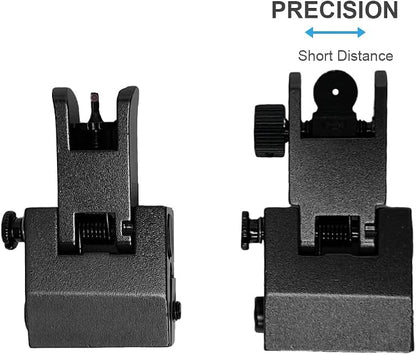 Fiber Optic Flip Up Iron Sights Picatinny Rail Mounted Front and Rear Backup - Image 2