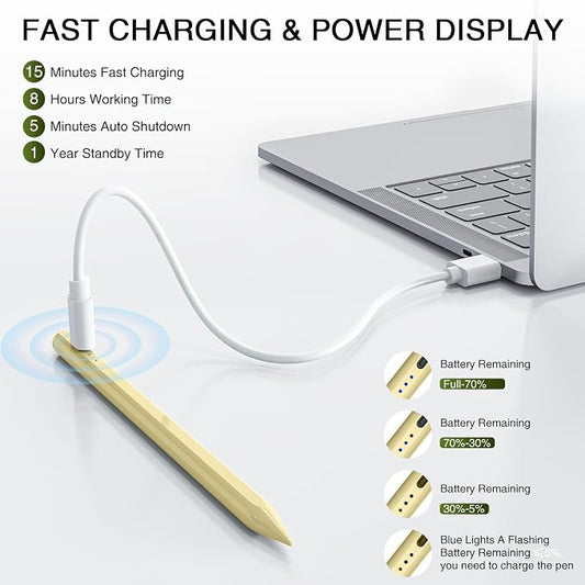 Pen for iPad 2018-2025, HATOKU 15 Mins Fast Charging Pencil 1st Gen - Image 2