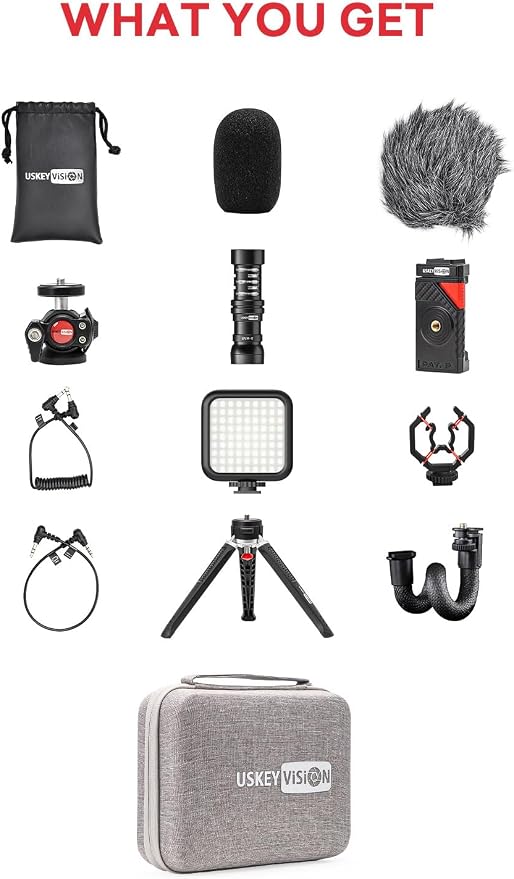 Smartphone Video Vlogging Kit Metal Microphone Light Tiktok YouTube Podcast - Image 7