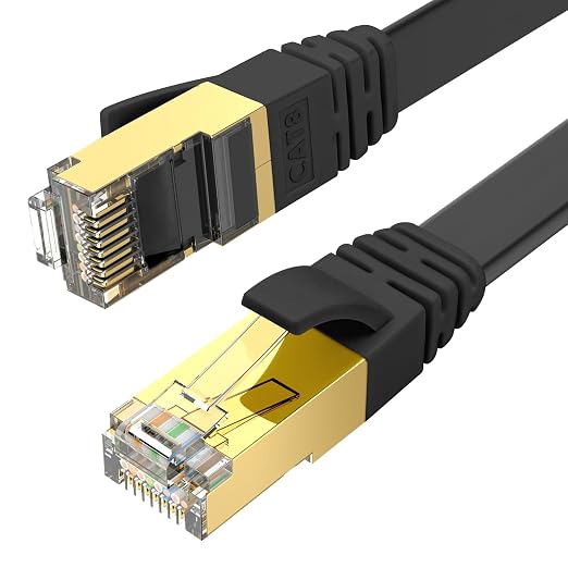 Ercielook CAT8 Ethernet Cable 30 ft High Speed, Shielded Flat Internet Cable by Ercielook