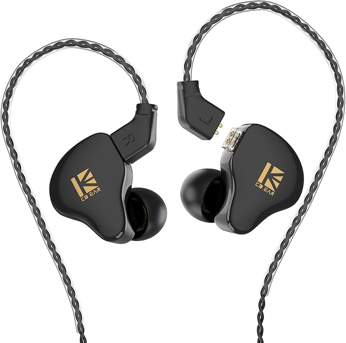 KBEAR KS1 Earphones in Ear Monitor Super Bass Wired Earbuds, Crystal Clear by Yinyoo
