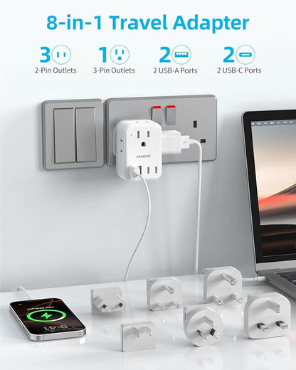 International Power Adapter Set, US to Worldwide Universal Travel Adapter- 4 AC - Image 3