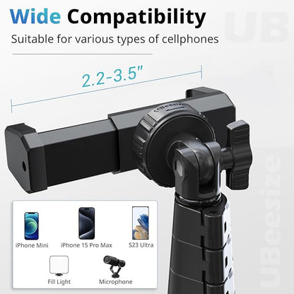 UBeesize 67" Phone Tripod & Selfie Stick, Camera Tripods Stand - Image 3