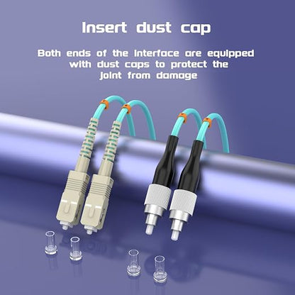 SC/UPC to FC/UPC Fiber Patch Cable OM3 30Meter/100ft 10GB/Gigabit Multimode - Image 6