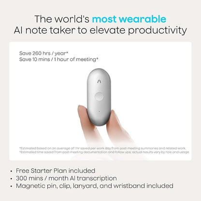 Plaud NotePin S AI Voice Recorder, Wearable AI Notetaker, AI Transcribe & - Image 10