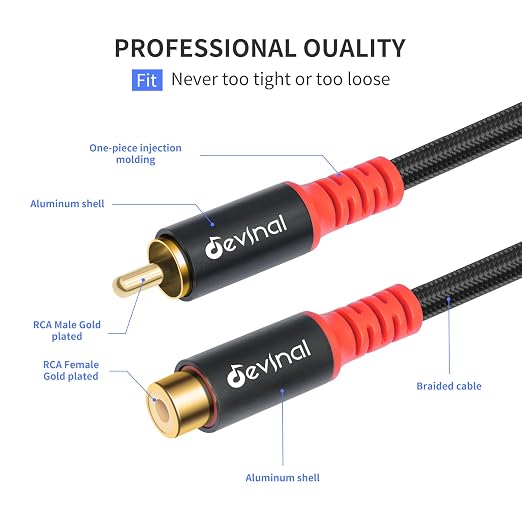 Devinal RCA Female to Male Extension Cable - Image 5