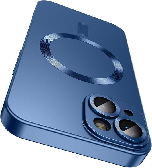 Magnetic for iPhone 14 Plus Case Slim Soft Silicone Bumper Shockproof Metallic by LEKEVO