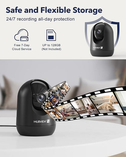 MUBVIEW Cameras for Home Security, Indoor Security Camera, 2.4/5GHz WiFi Wired - Image 8