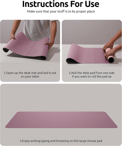 YSAGi Desk Pad, Desk Mat, Dual-Sided Desk Pad, 31.5" x 15.7" Laptop Leather - Image 9