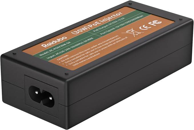 2.5Gb PoE+ Injector Adapter 30W 48~55V, IEEE 802.3at/af Compliant, Converts by ReiduboSecurityPoECameraSwitch
