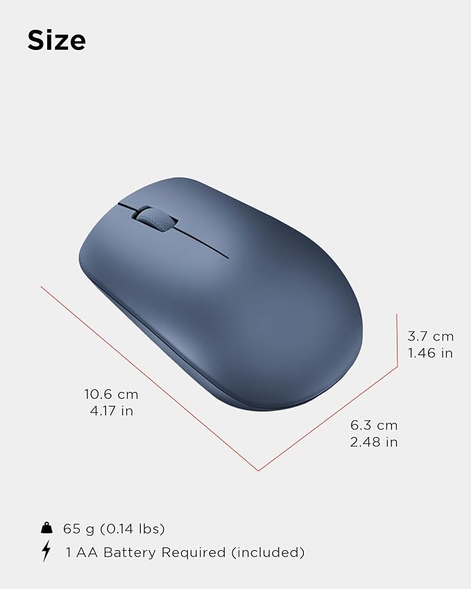 Lenovo 530 Wireless Mouse with Battery, 2.4GHz Nano USB, 1200 DPI Optical Sensor - Image 7