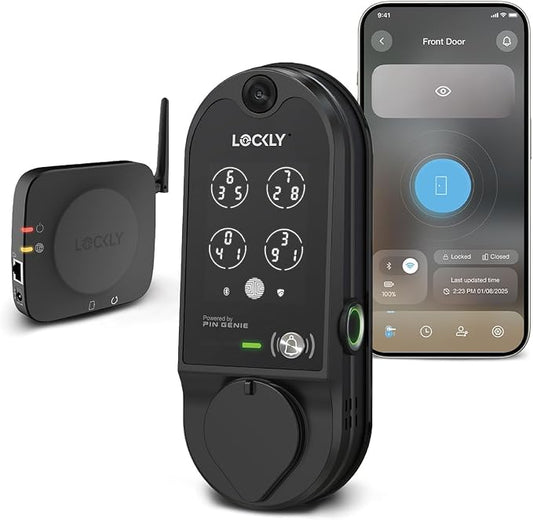 Lockly Vision Smart Lock with Camera, Video Doorbell Keyless Entry Door Lock by Amazon+Renewed