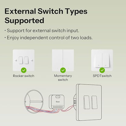 SONOFF MINI Duo 2-Channel Zigbee Smart Switch, Zigbee 3.0, 16A Total Load - Image 4
