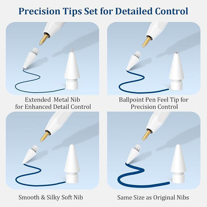 Upgraded Replacement Tips for Apple Pencil 2nd Generation/1st Gen/USB-C & Apple - Image 8