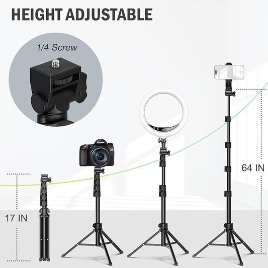 64” Tripod for Cell Phone & Camera, Phone Tripod - Image 2