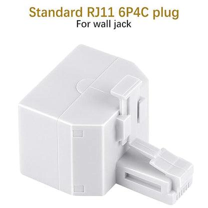 Uvital RJ11 Duplex Wall Jack Adapter Dual Phone Line Splitter Wall Jack Plug 1 - Image 3