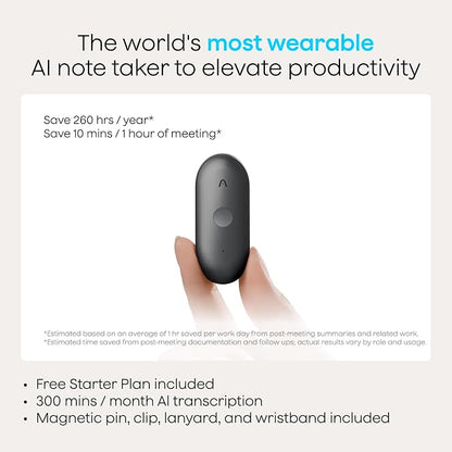 Plaud NotePin S AI Voice Recorder, Wearable AI Notetaker, AI Transcribe & - Image 9