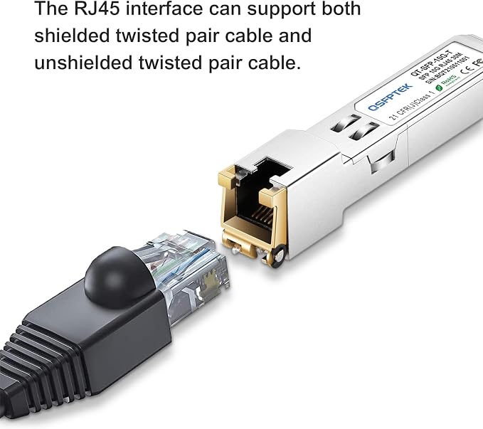 10GBASE-T SFP+ to RJ45 Module, 10Gb Ethernet Copper RJ-45, 10gbe Gigabit Mini - Image 2