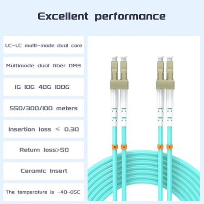 1.8Meters 6ft LC/UPC-LC/UPC 10GB Multi-Mode Fiber Optic Cable LC to LC OM3 - Image 2