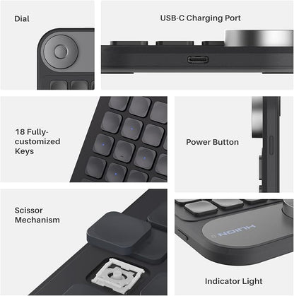 HUION Keydial Mini Bluetooth Programmable Keypad - Image 2