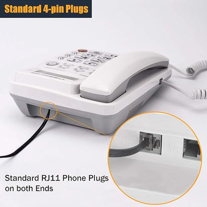 25FT Telephone Extension Cord Cable, Landline Phone Line Wire - Image 6