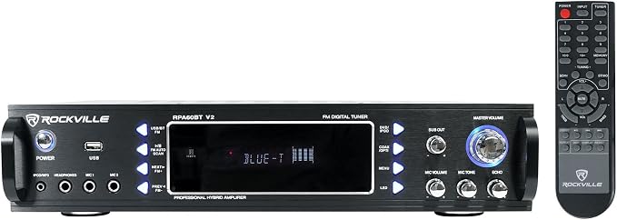 Rockville RPA60BT Home Theater Receiver Amp+ 5.25" White Ceiling Speakers+Sub - Image 2