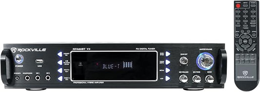 Rockville RPA60BT Home Theater Receiver Amp+ 5.25" White Ceiling Speakers+Sub - Image 2