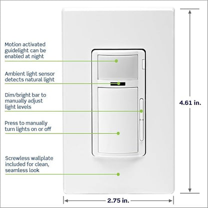 Leviton Decora Smart Motion Sensing Dimmer Switch, Wi-Fi 2nd Gen, Neutral Wire - Image 5