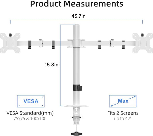 Suptek Dual Monitor Desk Mount, Adjustable Dual Monitor Arm - Image 2