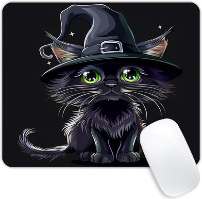 Square Mouse Pad Black Cat by Goodsprout