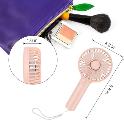 Miady 2-Pack Upgraded 5000mAh Portable Handheld Fan 3 Speed Mini USB Strong - Image 4
