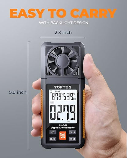 TopTes TS-301 Digital Anemometer, Wind Speed Meter - Image 6