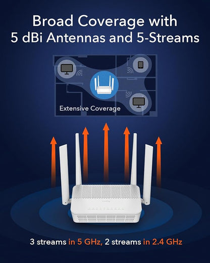 Cudy WR3000S AX3000 Dual Band WiFi 6 Mesh Router, 5 Gigabit Ethernet RJ45 Ports - Image 3