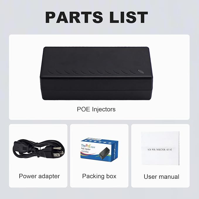 Gigabit PoE+ Injector Adapter - 30W 48V Power Over Ethernet Plus - - Image 6
