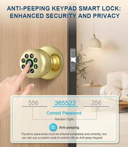 Fingerprint Door Lock, Smart Fingerprint Door Knob - Image 3