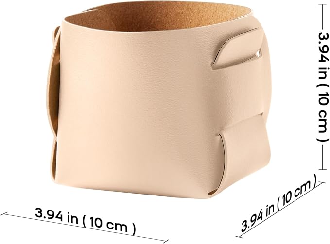 HOMIEAZICOZI 2-Pack Cork Leather Desk Accessories Storage - Image 3