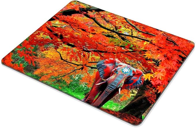 Square Mouse Pad Natural Trees and Elephants-1, Gaming Mouse Pads - Image 5